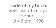 inside of my brain,
veilleuse et image scanner,
∅ 4,5 cm, 1998