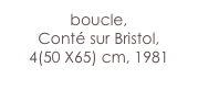 boucle,
Conté sur Bristol,
4(50 X65) cm, 1981