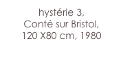 hystérie 3,
Conté sur Bristol,
120 X80 cm, 1980