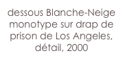 dessous Blanche-Neige
monotype sur drap de prison de Los Angeles,
détail, 2000

