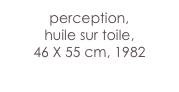 perception,
huile sur toile,
46 X 55 cm, 1982