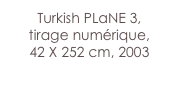 Turkish PLaNE 3,
tirage numérique,
42 X 252 cm, 2003