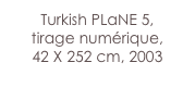 Turkish PLaNE 5,
tirage numérique,
42 X 252 cm, 2003