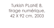 Turkish PLaNE 8,
tirage numérique,
42 X 92 cm, 2003