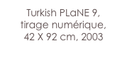 Turkish PLaNE 9,
tirage numérique,
42 X 92 cm, 2003