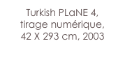 Turkish PLaNE 4,
tirage numérique,
42 X 293 cm, 2003