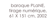baroque PLaNE,
tirage numérique,
61 X 151 cm, 2002